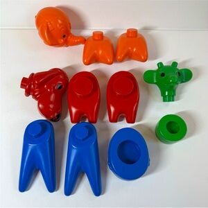 VTG 70s Tupperware Toy Parts Zoo-It-Yourself Animals Dog Elephant Giraffe LOT